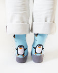 Save the Penguins Bamboo Socks in Light Blue