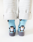 Save the Penguins Bamboo Socks in Light Blue