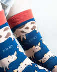 Save the Pigs Bamboo Socks in Navy