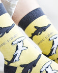 Save the Sharks Bamboo Socks in Yellow