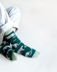 Save the Snow Leopards Bamboo Socks in Sea Green