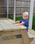 Premium 2-in-1 Sensory Play and Picnic Bench for Kids, Durable Pine Wood Outdoor Table with Removable Trays for Sand, Water, and Snacks by Vincabel's Playground at brixbailey.com