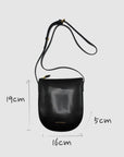 Eva - Apple Leather Strap Bag Black