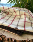 Regular Luxury Handcrafted Knighthayes Cream/red/grey check Dog/pet Blanket