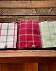 Regular Luxury Handcrafted Knighthayes Cream/red/grey check Dog/pet Blanket