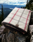 Regular Luxury Handcrafted Knighthayes Cream/red/grey check Dog/pet Blanket