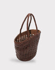 Handmade Leather Tote Bag - Genuine Top Grain Leather & Cotton Canvas - 22cm Tall - Eco-Friendly & Durable by Sook Stainable at brixbailey.com