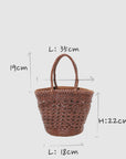 Handmade Leather Tote Bag - Genuine Top Grain Leather & Cotton Canvas - 22cm Tall - Eco-Friendly & Durable by Sook Stainable at brixbailey.com