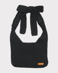 Handmade Crochet Bag - Eco-Friendly Cotton & Satin Yarn - 23cm Height - Sustainable Slow Fashion by Sook Stainable at brixbailey.com