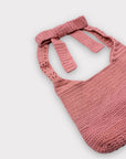 Handmade Crochet Bag - Eco-Friendly Cotton & Satin Knit Tote - 23cm Height - Slow Fashion by Sook Stainable at brixbailey.com