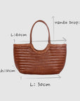 Handmade Italian Genuine Leather Bag - Adjustable Handle, 25cm Tall, 30/40cm Width - Artisan Crafted & Eco-Friendly by Sook Stainable at brixbailey.com