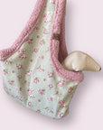 Handcrafted, luxury puppy/small dog carrier/sling - Dolly Floral Fabric