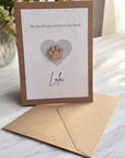 Pawprints on your Heart - Personalised Greeting Card (Pet loss, pet bereavement)