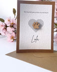 Pawprints on your Heart - Personalised Greeting Card (Pet loss, pet bereavement)