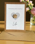 Pawprints on your Heart - Personalised Greeting Card (Pet loss, pet bereavement)