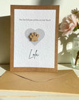 Pawprints on your Heart - Personalised Greeting Card (Pet loss, pet bereavement)