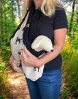 Handcrafted, luxury puppy/small dog carrier/sling - Dog Print in Cotton - The Walter Collection