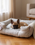 Handcrafted Luxury Dog/cat bed in Herringbone Fabrics - The Classic Collection