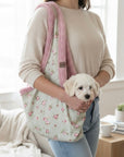 Handcrafted, luxury puppy/small dog carrier/sling - Dolly Floral Fabric