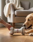 Handcrafted Toy Squeaky Dog Bone - choice of fabrics