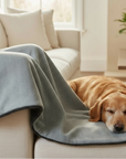 Herringbone Pet Blanket | Reversible Lambswool Sherpa & Faux Suede | Handmade Luxury Dog Throw | Sofa Protector UK