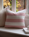 Riviera Striped Linen Cushion - Pink