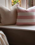 Riviera Striped Linen Cushion - Pink