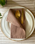 Dusky Pink Cutlery Pocket - pack of 2