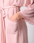 Lace-trimmed Modal Jersey Kimono