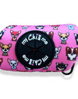 Signature Pink Chihuahua Print Exclusive Designer Poop Bag Holder by My Chi and Me