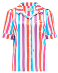 Poppy Hawaiian Stripe Silk Blouse