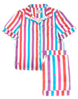 Poppy Hawaiian Stripe Silk Blouse