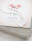 Poppy Flower Personalised Silver Charm