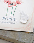 Poppy Flower Personalised Silver Charm