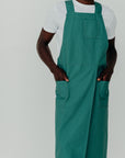 Split Leg Linen Smock Apron with Cross Back-4