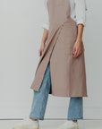 Split Leg Linen Smock Apron with Cross Back-2