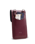 Handmade Leather Mobile Phone Pouch Plus - Marsala Red