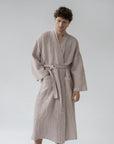 Honeycomb Waffle Bathrobe - Powder