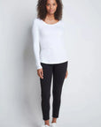 Long Sleeve Cotton Modal Scoop Neck T-Shirt