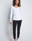 Long Sleeve Cotton Modal Scoop Neck T-Shirt