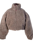 Woolen Women's Short Jacket - Beige