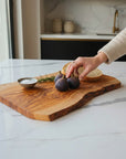 Handmade Olive Wood Live Edge Cutting Board — Rustic Charcuterie & Serving Board | Natural Bark Edge