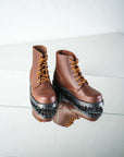 Brown Aviator Leather Boots