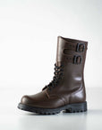 Dark Brown Leather Lace Up Boots