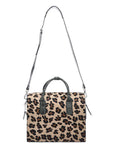 Leopard Print Hair On Hide Leather Structured Top Handle Bag - Brix and Bailey® - Contemporary Bag, Watch and Accessory Brand