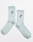 Save the Puffin Ribbed Bamboo Socks in Blue