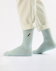 Save the Puffin Ribbed Bamboo Socks in Blue