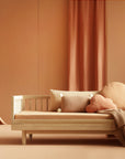 Luxury Nobodinoz solid oakwood junior bed, premium handcrafted low-level transition bed with adjustable heights, elegant matte finish, timeless design by Ella James at brixbailey.com