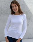 Long Sleeve Crew Neck Cotton Modal T-shirt