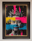 Luxury Queen Elizabeth paint splatter framed wall art, vibrant modern royal decor, stylish home masterpiece, premium canvas print by Zestio at brixbailey.com
